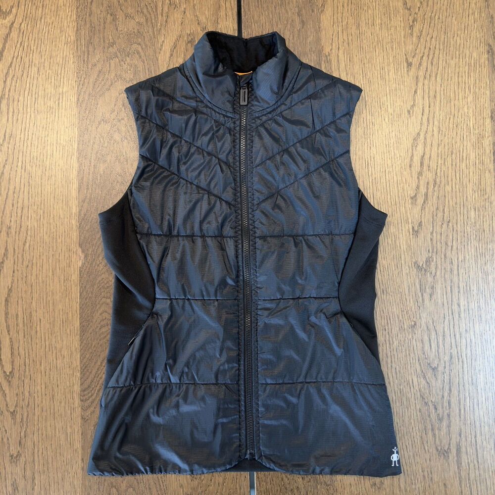 Smartwool Smartloft 60 Merino Wool Insulated Puffer Vest Womens S Black Full Zip